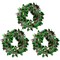 3 Pack Small Green Tinsel Front Door Wreath for Christmas, Holiday Decorations for Windows (12 x 12 Inches)